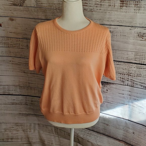 Authentic Vintage Salmon Pink Peach Givenchy Knit Top - Picture 1 of 7